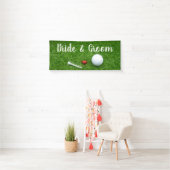 Golf bruiloft banner golfbal en liefde voor groen (Insitu)