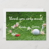 Golf bruiloft bedankkaart kaart (Voorkant)