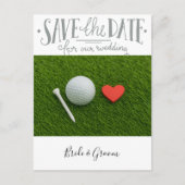 Golf bruiloft Bewaar de datum Briefkaart (Voorkant)