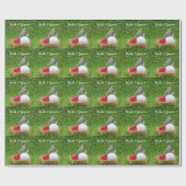 Golf bruiloft bruidegom golfbal op groen gras cadeaupapier (Vlak)