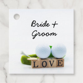 Golf bruiloft bruidegom golfbal t-shirt met liefde bedankjes labels