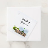 Golf bruiloft bruidegom golfbal t-shirt met liefde bedankjes labels (In situ)