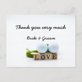 Golf bruiloft bruidegom golfbal t-shirt met liefde briefkaart