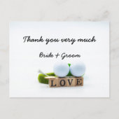 Golf bruiloft bruidegom golfbal t-shirt met liefde briefkaart (Voorkant)