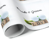 Golf bruiloft bruidegom golfbal t-shirt met liefde cadeaupapier (Rol Hoek)