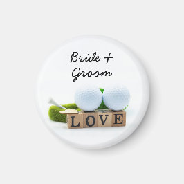 Golf bruiloft bruidegom golfbal t-shirt met liefde magneet