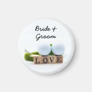 Golf bruiloft bruidegom golfbal t-shirt met liefde magneet