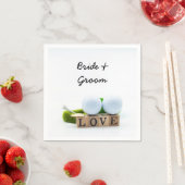 Golf bruiloft bruidegom golfbal t-shirt met liefde servet (Insitu)