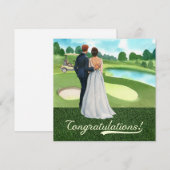 Golf bruiloft Gefeliciteerd met bruid en bruidegom (Voorkant / Achterkant)