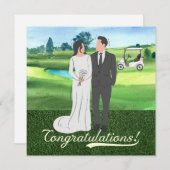 Golf bruiloft Gefeliciteerd met bruid en bruidegom (Voorkant / Achterkant)