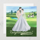Golf bruiloft Gefeliciteerd met bruid en bruidegom (Voorkant / Achterkant)