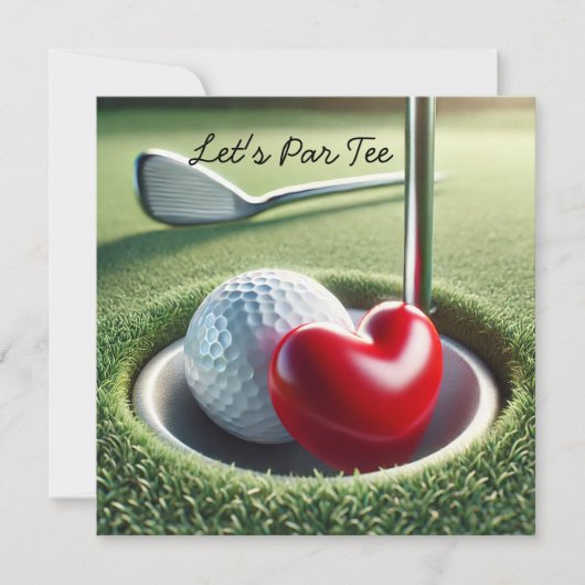 Golf BRUILOFT met golfbal op putting green Kaart (Voorkant)