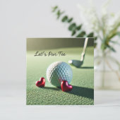 Golf BRUILOFT met golfbal op putting green Kaart (Staand voorkant)