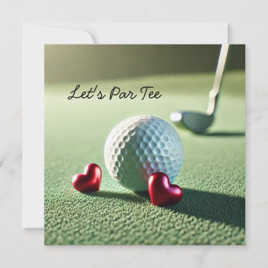 Golf BRUILOFT met golfbal op putting green Kaart (Voorkant)