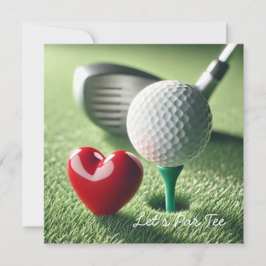 Golf BRUILOFT met golfbal op putting green Kaart (Voorkant)