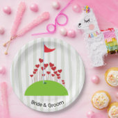 Golf bruiloft met veel liefde op golflengte papieren bordje (Feest)