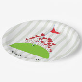 Golf bruiloft met veel liefde op golflengte papieren bordje (Gekanteld)