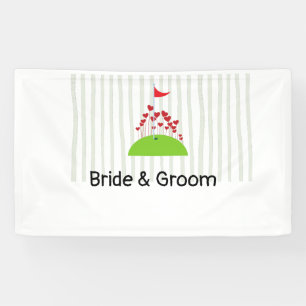 Golf bruiloft met veel liefde op golflengte spandoek