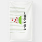 Golf bruiloft met veel liefde op golflengte spandoek (Verticaal)