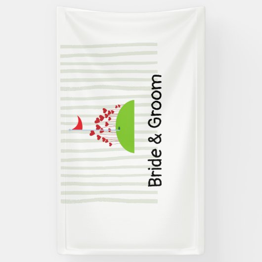 Golf bruiloft met veel liefde op golflengte spandoek (Verticaal)