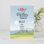 Golf bruiloft opslaan van de datum uitnodiging op (Staand voorkant)