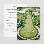 GOLF bruiloft R.S.V.P. antwoord aquarel stijl (Voorkant / Achterkant)