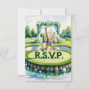 GOLF bruiloft R.S.V.P. antwoord aquarel stijl