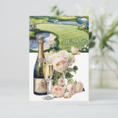 GOLF bruiloft R.S.V.P. antwoord aquarel stijl (Staand voorkant)
