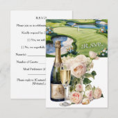 GOLF bruiloft R.S.V.P. antwoord aquarel stijl (Voorkant / Achterkant)