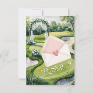 GOLF bruiloft R.S.V.P. antwoord aquarel stijl