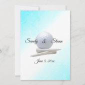 Golf Bruiloft Thema Aqua Uitnodigingen (Achterkant)