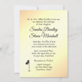 Golf bruiloft thema gele uitnodigingen (Voorkant)