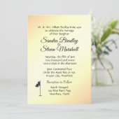 Golf bruiloft thema gele uitnodigingen (Staand voorkant)