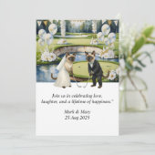 Golf bruiloft thema voor Cat Lovers Kaart (Staand voorkant)
