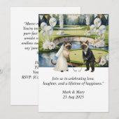 Golf bruiloft thema voor Cat Lovers Kaart (Voorkant / Achterkant)