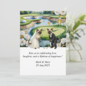 Golf bruiloft thema voor Cat Lovers Kaart (Staand voorkant)