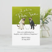 Golf bruiloft thema voor Cat Lovers Kaart (Staand voorkant)