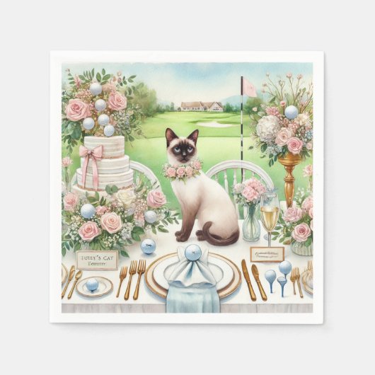 Golf bruiloft thema voor Cat Lovers Servet (Voorkant)