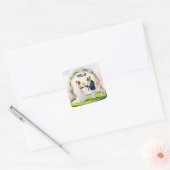Golf bruiloft thema voor Cat Lovers Vierkante Sticker (Envelop)