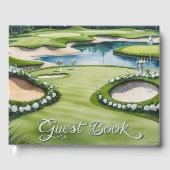Golf bruiloft thema voor golfer gastenboek (Voorkant)