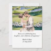 Golf bruiloft thema waterverf kaart (Voorkant)