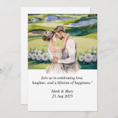 Golf bruiloft thema waterverf kaart (Voorkant / Achterkant)