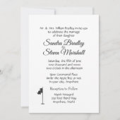 Golf bruiloft thema witte uitnodigingen (Voorkant)