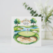 Golf bruiloft voor het vieren met ons bedankkaart (Staand voorkant)