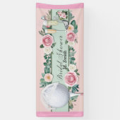 Golf bruiloftsfeest met golfbal voor bruid golfer spandoek (Verticaal)