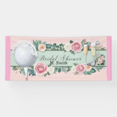 Golf bruiloftsfeest met golfbal voor bruid golfer spandoek (Horizontaal)