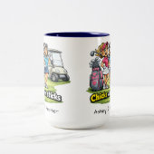 Golf Buddies Besties BFF Fun Personalized Mug Tweekleurige Koffiemok (Center)