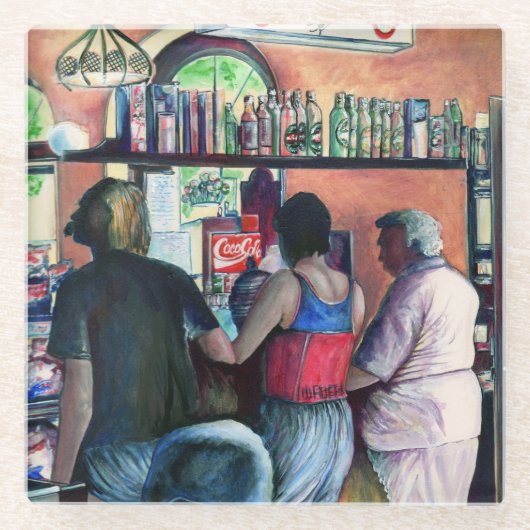 Golf Buffe, Boedapest Glazen Onderzetter (Voorkant)