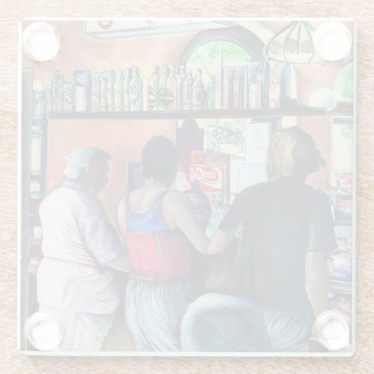 Golf Buffe, Boedapest Glazen Onderzetter (Achterkant)