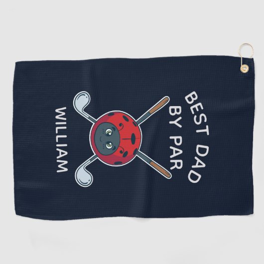 Golf Bug Best Dad by Par Fathers Day Persoonlijk Golfhanddoek (Horizontaal)